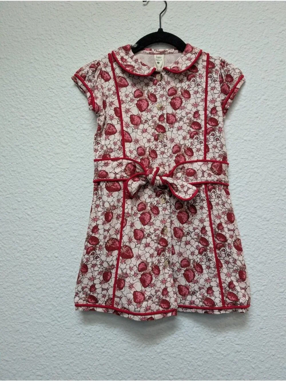 Kate Quinn Pink Strawberry Floral 2T Short Sleeve Violet Dress Bamboo